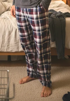 Pantaloni pijama bărbați cu carouri multicolor