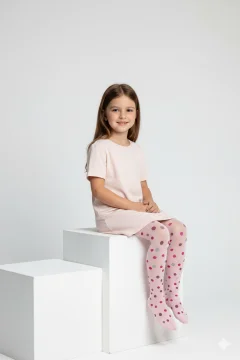 Dres fetițe Penti Young ,,Heart Dot'' 50 Den-mat, opac, roz