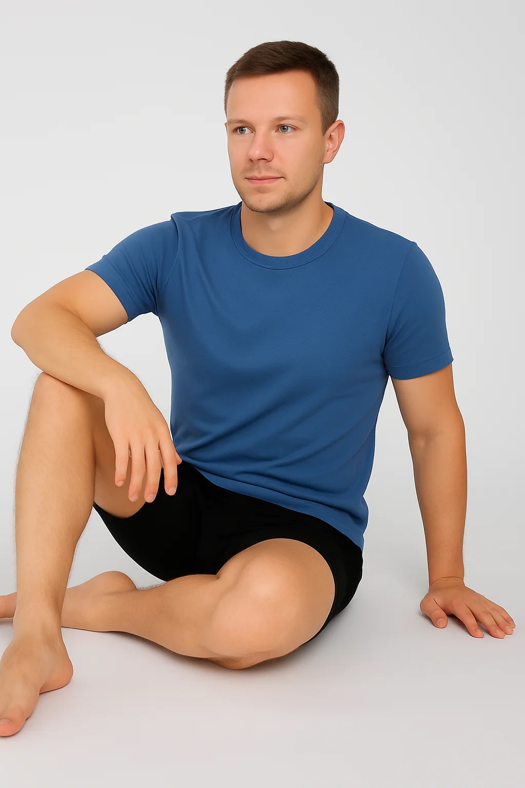 Pijama bărbați indigo-negru – bumbac & modal