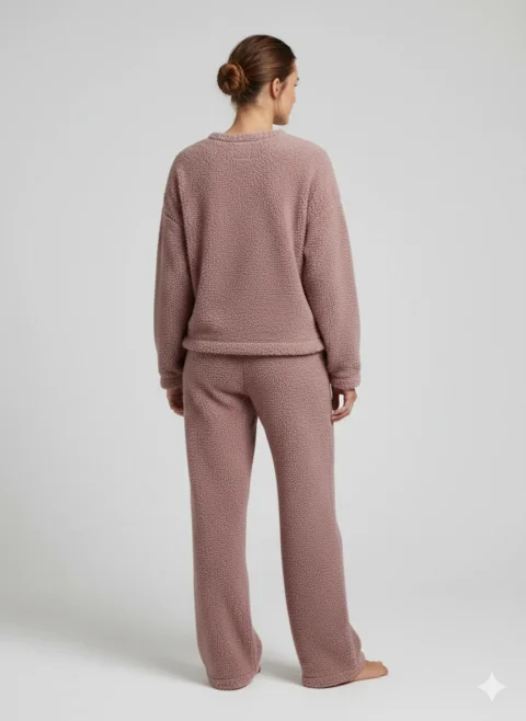 Pijamale damă cocolino mov cu imprimeu „The Good”