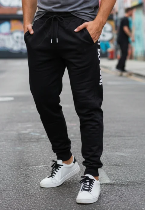 Pantaloni de trening bărbați Just Do Run, negri