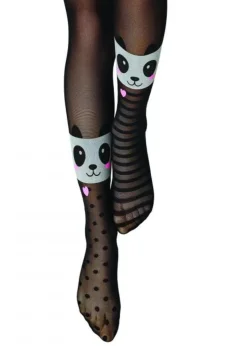 Dres Penti Young ,,Stripe Panda'' 30 DEN-transparent, mat, negru