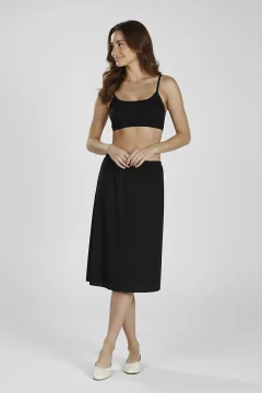 Jupa damă sub genunchi, culoare negru