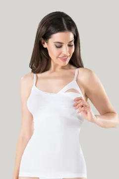 Maiou modelator pentru alaptat, material lejer si moale, culoare alb