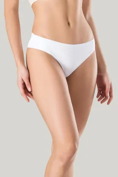 Chilot damă fără cusături, cu margine de silicon moale, tip slip, culoare alb