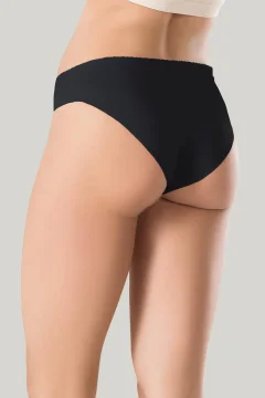 Chilot damă fără cusături , cu margine de silicon moale, tip slip, culoare negru