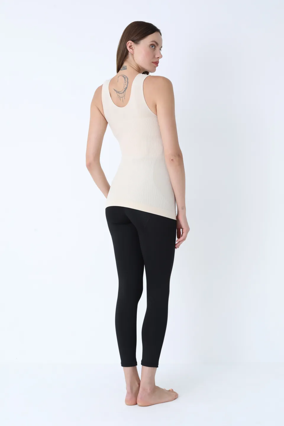 Maiou de gravidă fără cusături din modal – bej