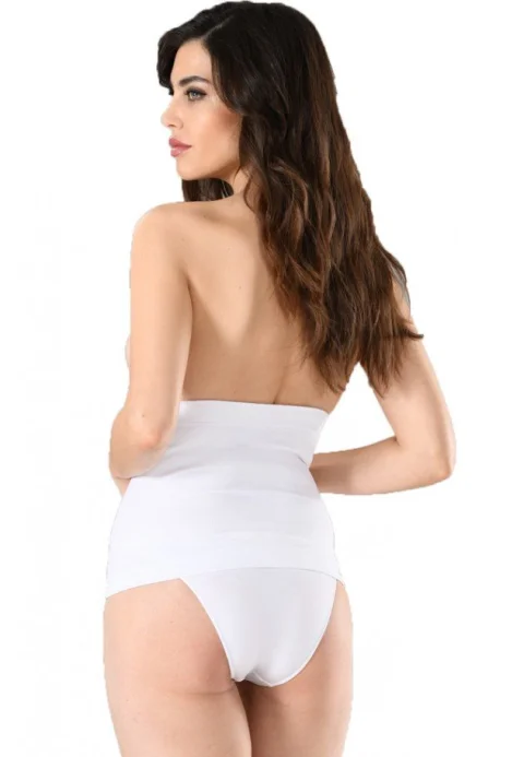 Centura dama modelatoare pentru talie cu banda de silicon, culoare alb