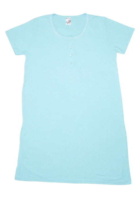 Cămașă de noapte, 100% bumbac turcoaz